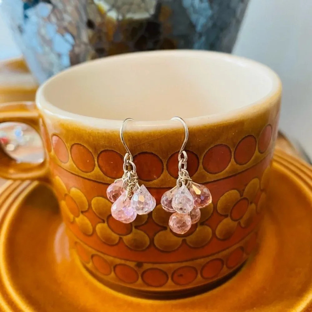 Y2K Sterling Silver Crystal Earrings